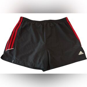 adidas Men's Climalite Black Shorts with Red Stripes